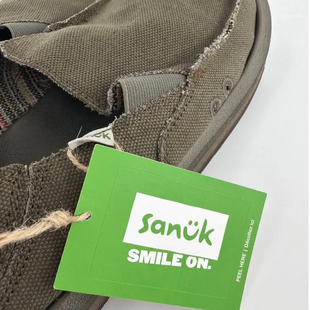 Sanuk Men's Army Vagabond ST Donny Hemp Loafers Shoes Size 11
